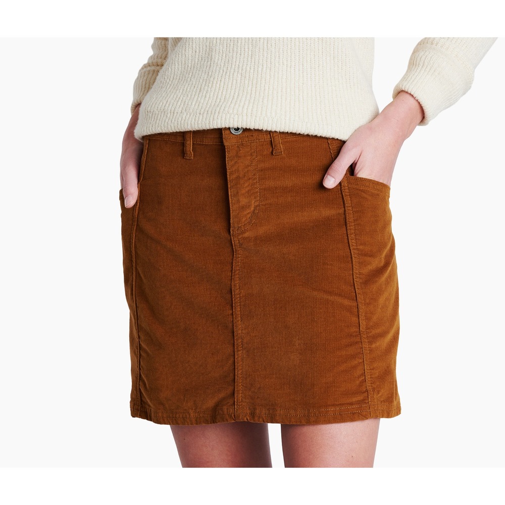 Kuhl‎ NWT Lydia Corduroy Mini Skirt Antique Gold Brown Size 8